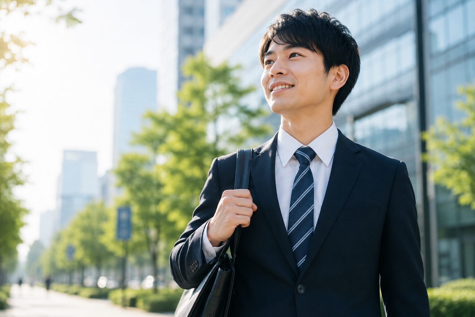 正社員として新しい一歩を踏み出す20代男性