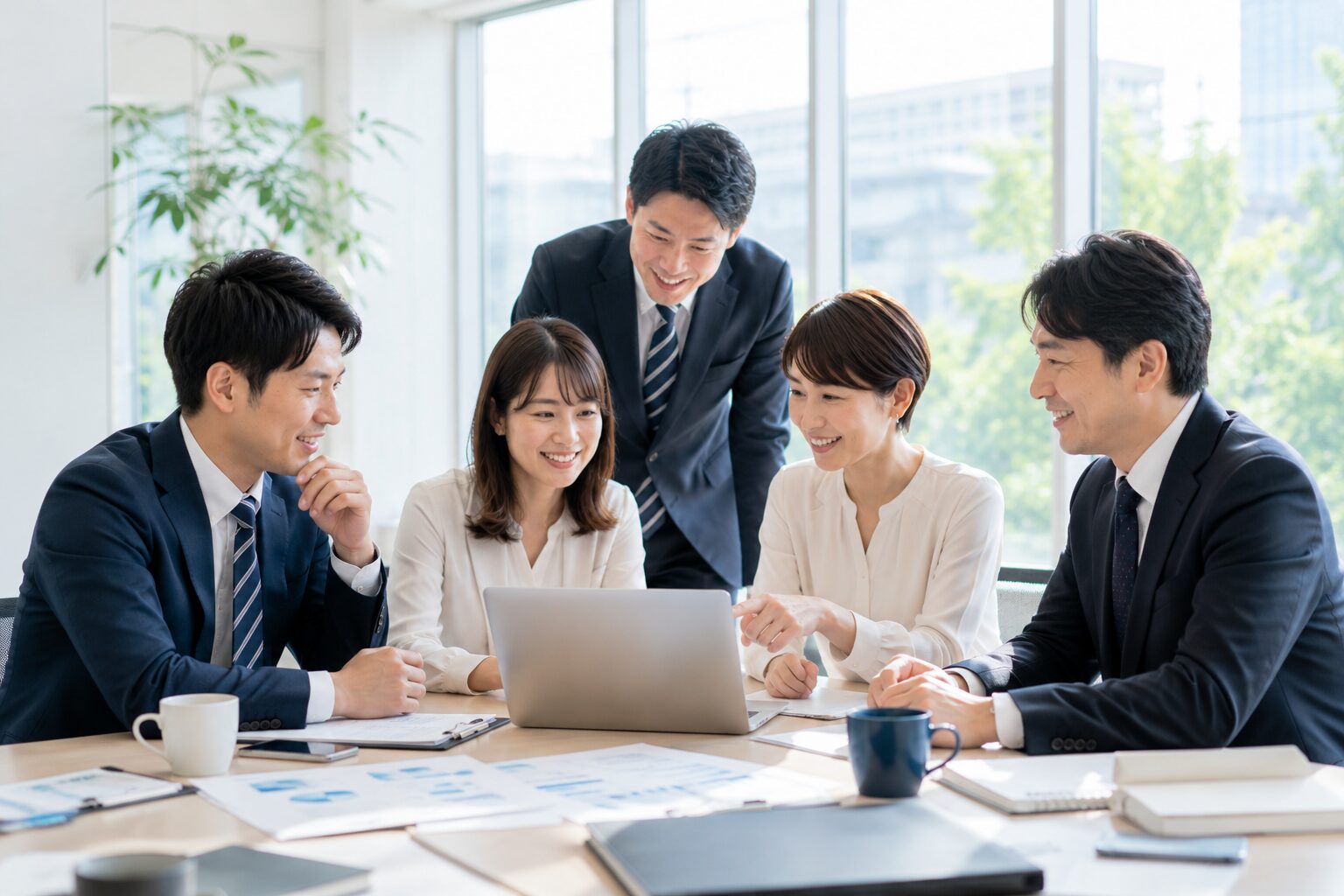 見積対応の改善成果を共有する営業チーム