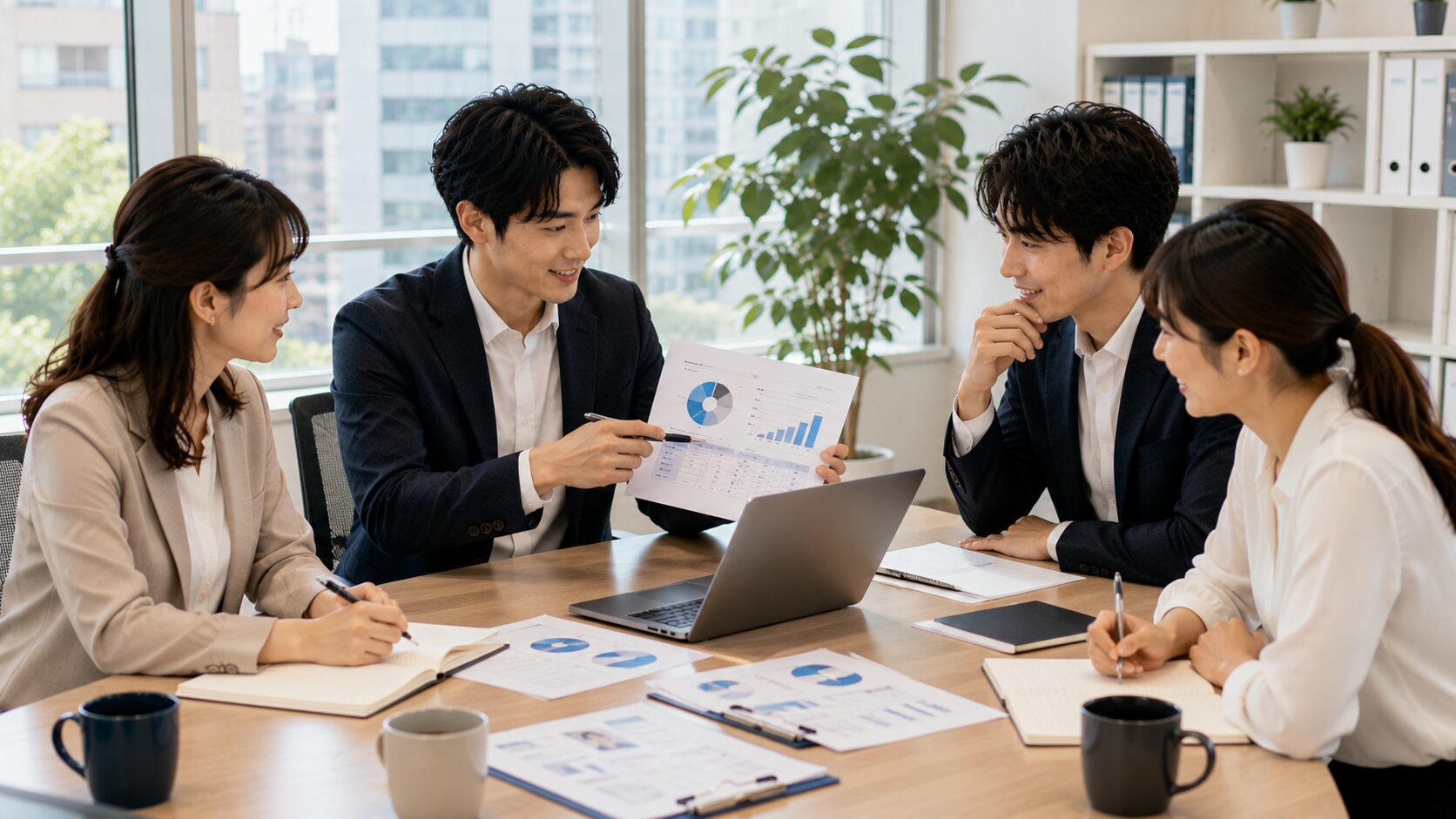 AIでスケジュール管理と予定調整を行うビジネス担当者