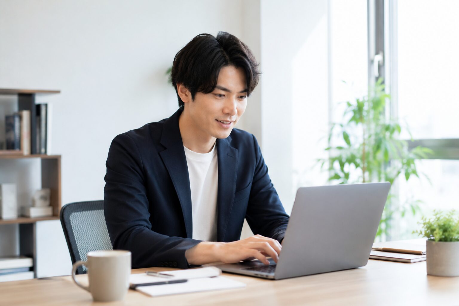 SEOのキーワード設計と記事構成をオンラインで学ぶ様子