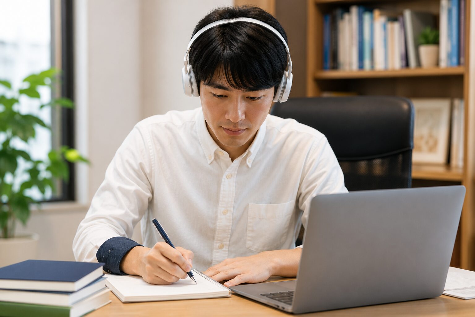 スパルタ英会話を初心者が受講する前に自主学習へ取り組む様子