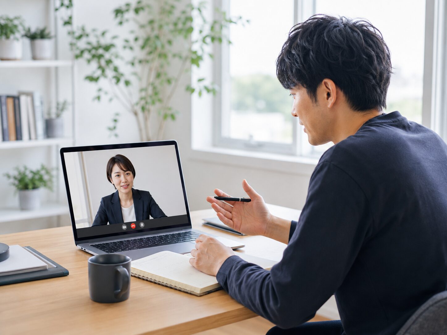 オンライン面談で経験と希望条件を整理する求職者