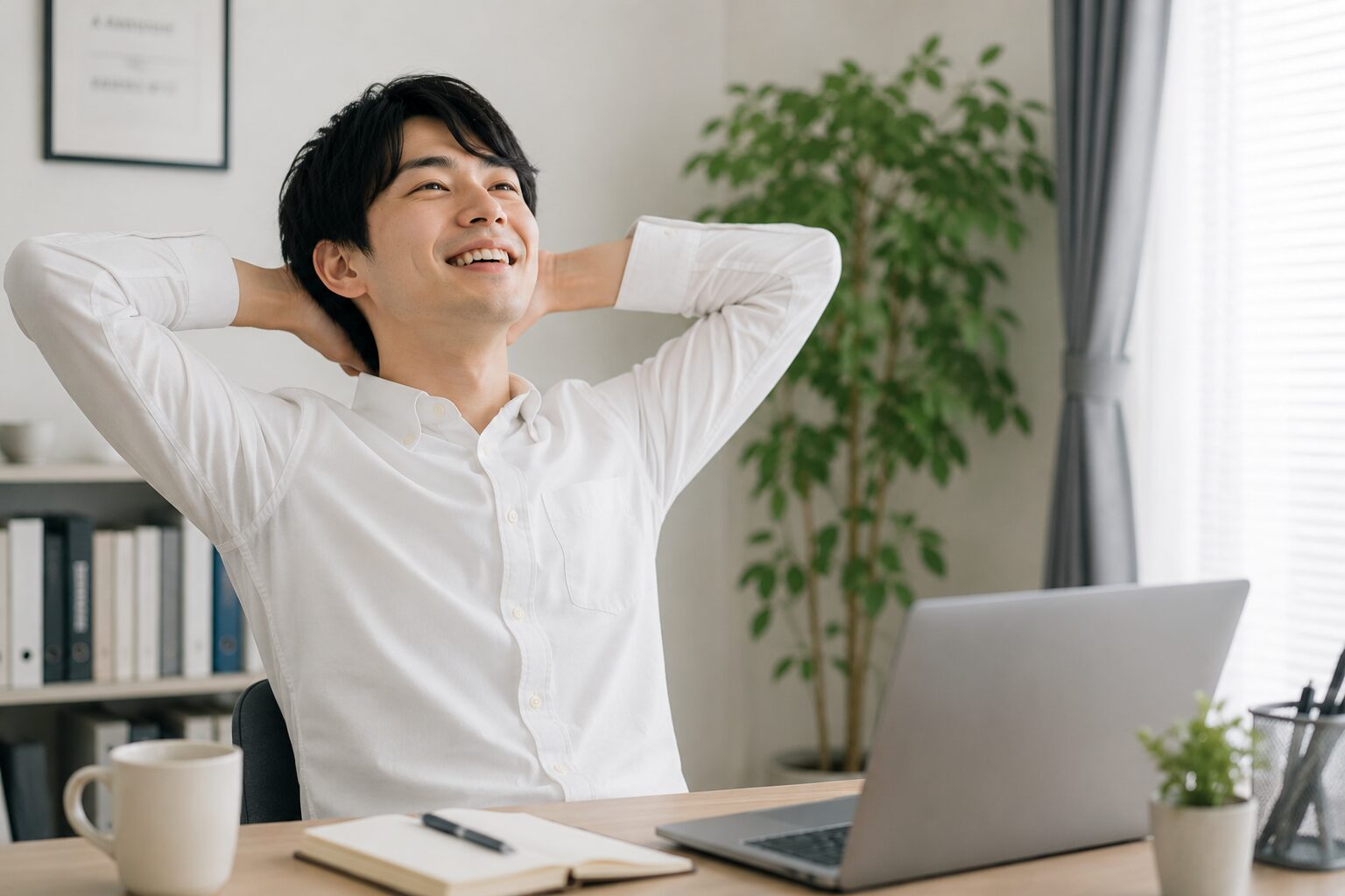 退職手続きが進み安心した会社員