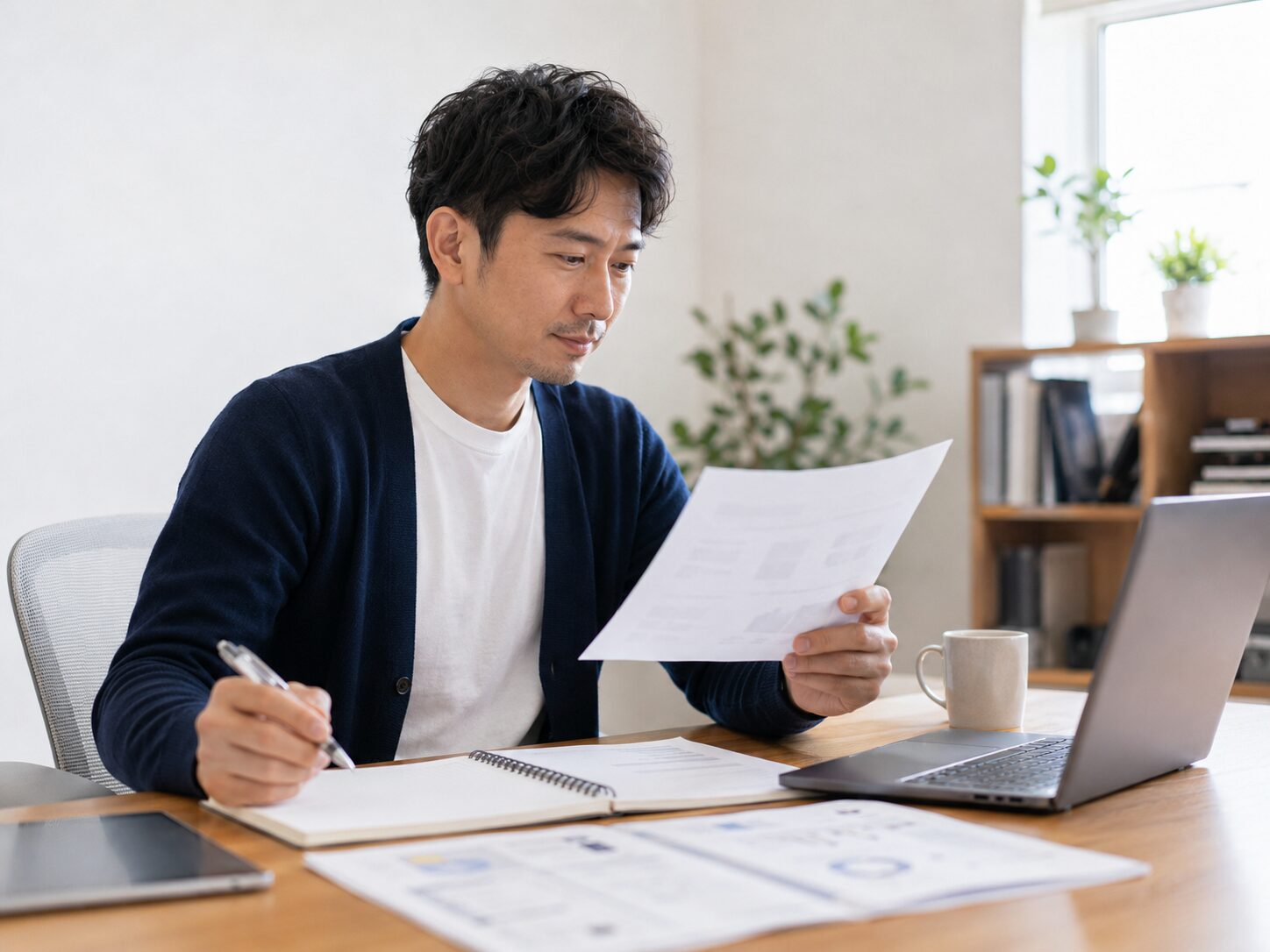 商談前に職務経歴書とスキルシートを整理するエンジニア