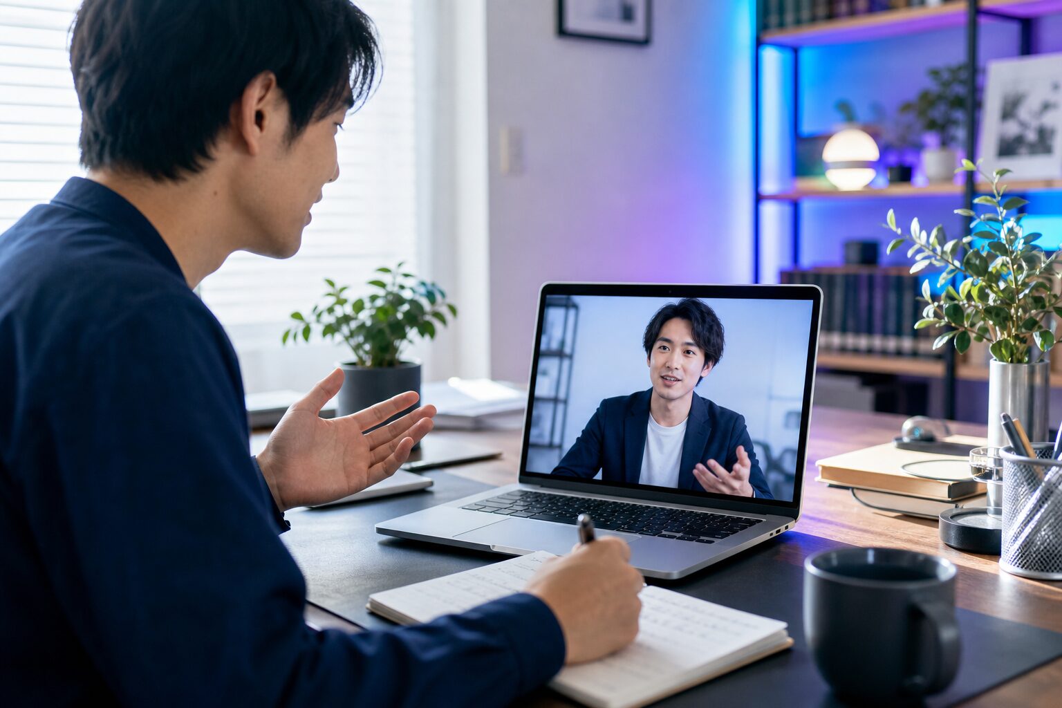 オンラインでIT講師に相談しながら学習する受講者