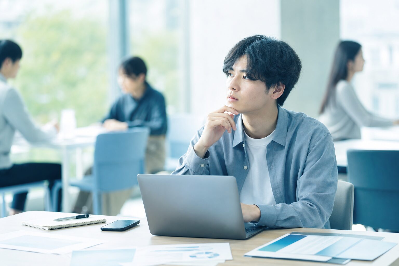 就活の方向性を考える学生