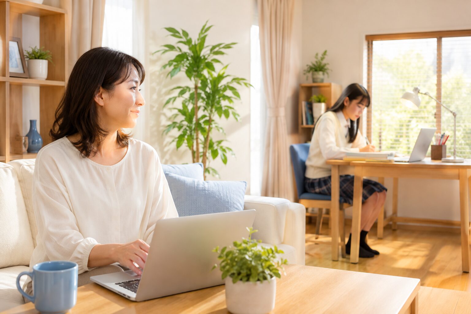自分で勉強する子どもを安心して見守る保護者
